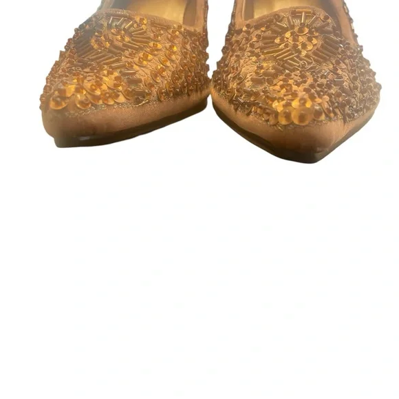 TOP Moda Tan Sequenced 2 inch Pointy Toe Women’s Pumps Size 8. - Picture 4 of 6